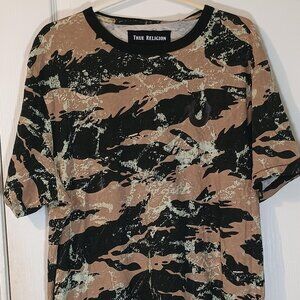 True Religion/Tee Shirt/Mens XXL/Tiger Camo Buddha NWT